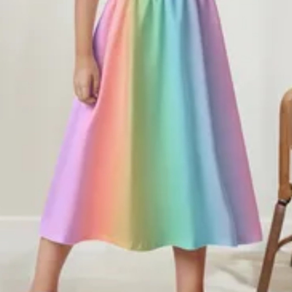 NWOT Rainbow Ombré Unicorn Maxi Skirt 3X